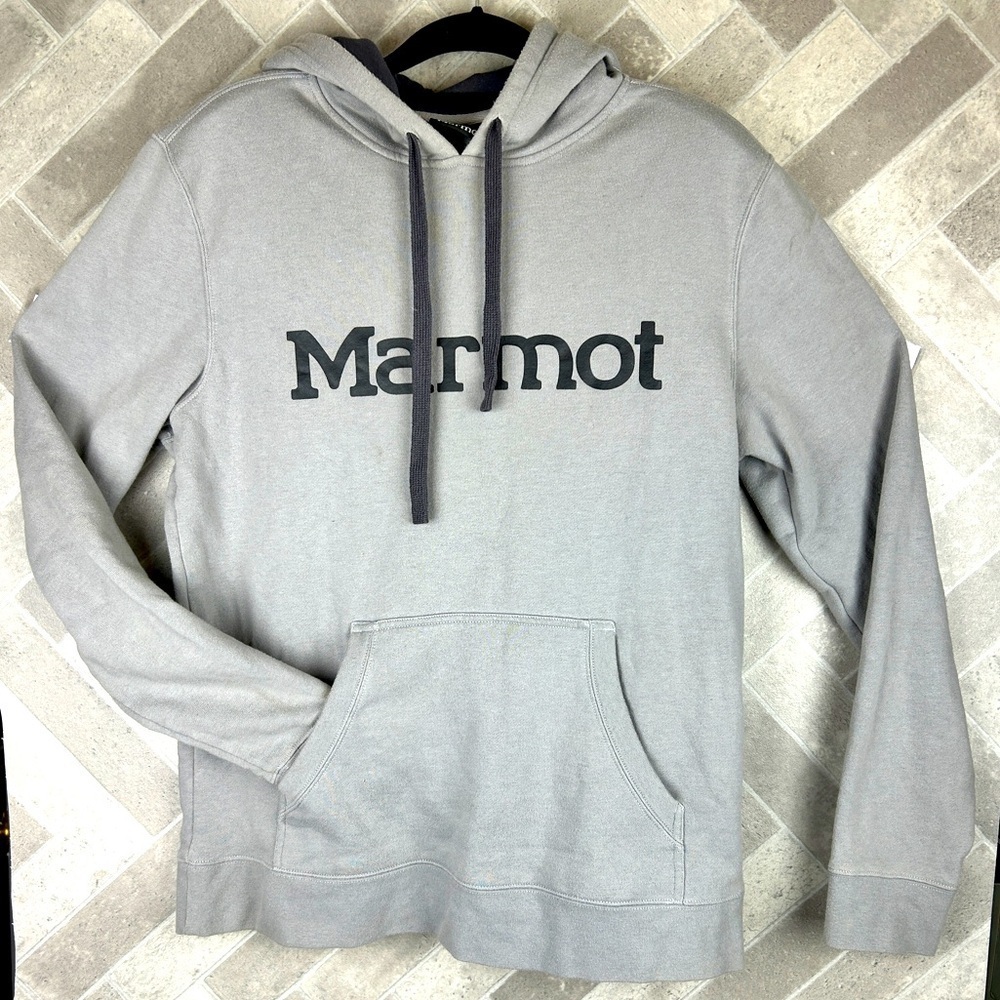 Unisex size medium Marmot grey pullover hoodie